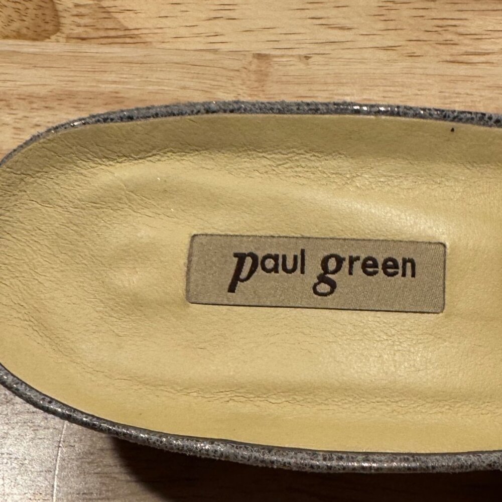 PAUL GREEN 'Lois' Perforated Smoke Metallic Slingback Sandals 8.5 US 6 UK - Picture 10 of 12
